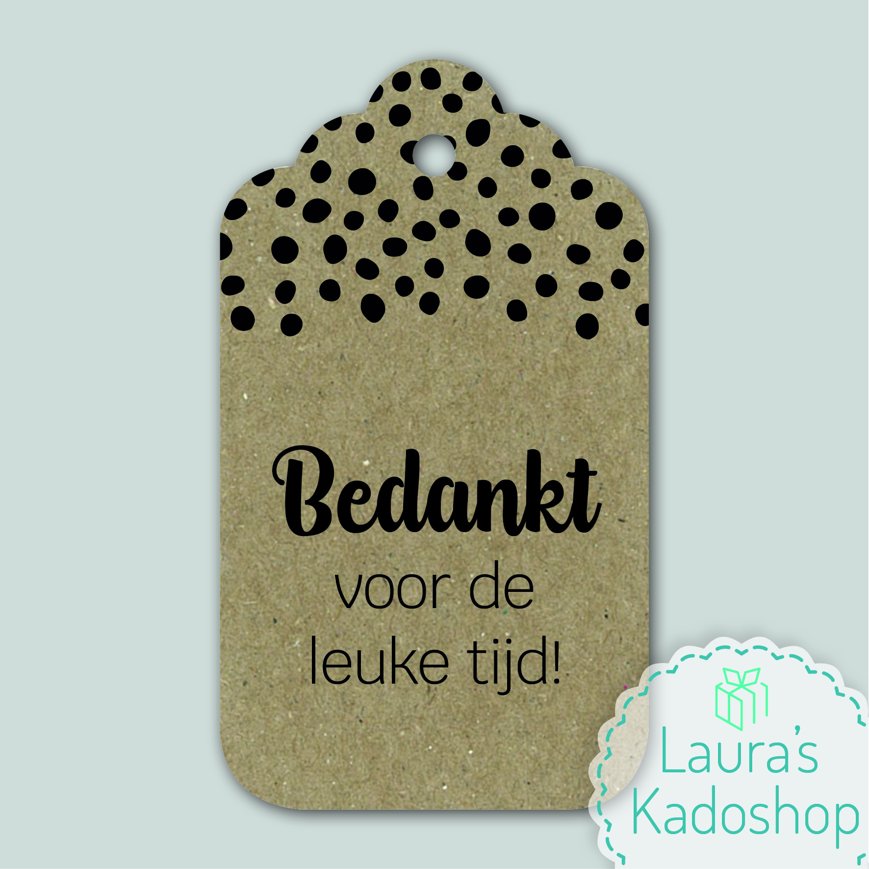 Kadolabel kraft - Bedankt voor de leuke tijd!