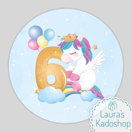 Pringles Top-stickers - Unicorn [blauw] (8 per vel)