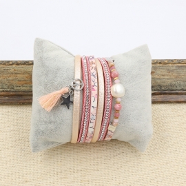 wikkelarmband Peace | roze