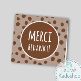 Bedankje ’MERCI bedankt!' - Merci reepjes