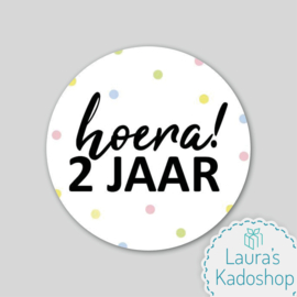 Sticker - Hoera! 2 jaar (2x)