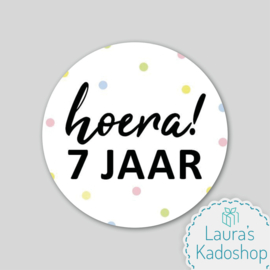 Sticker - Hoera! 7 jaar (2x)