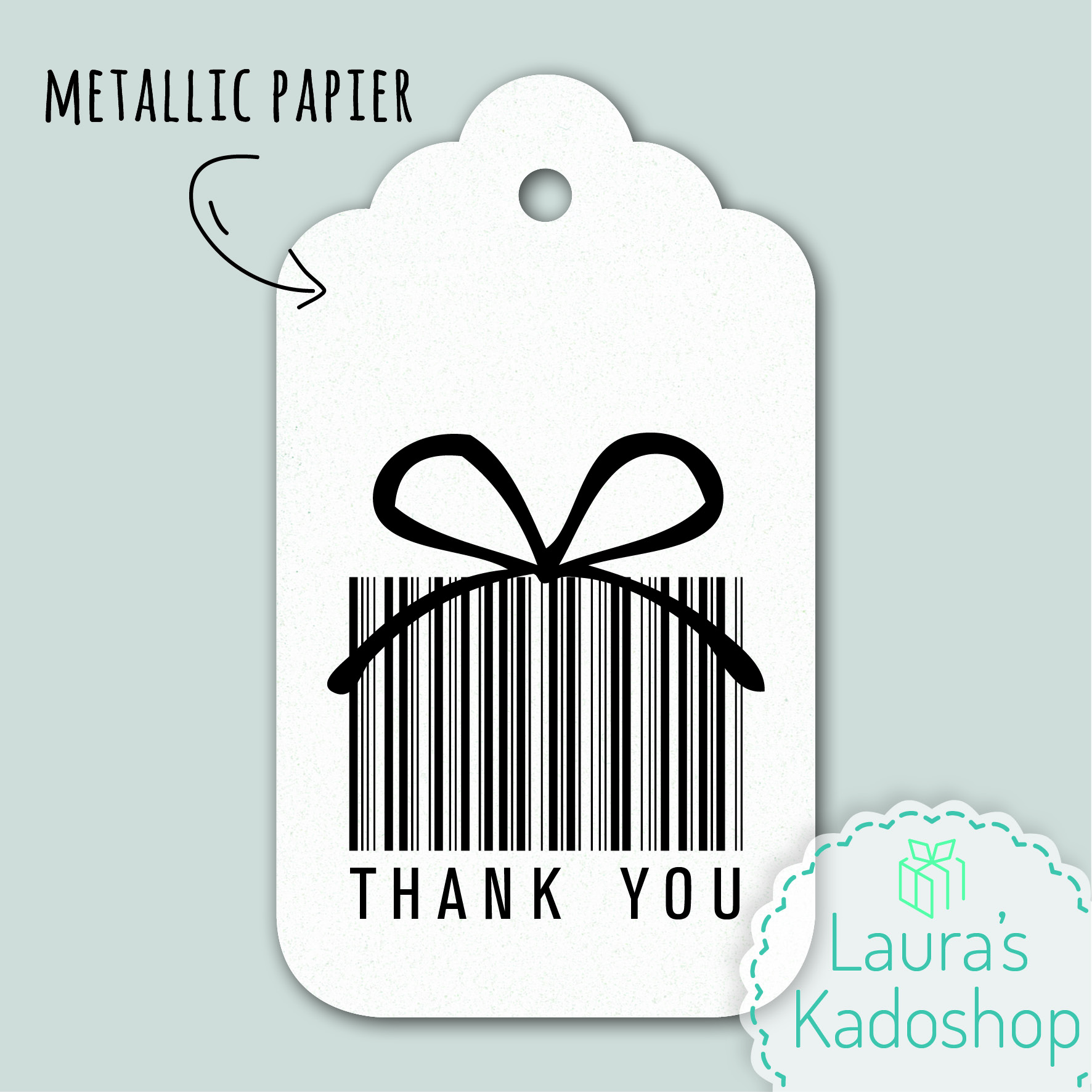 Kadolabel wit - THANK YOU