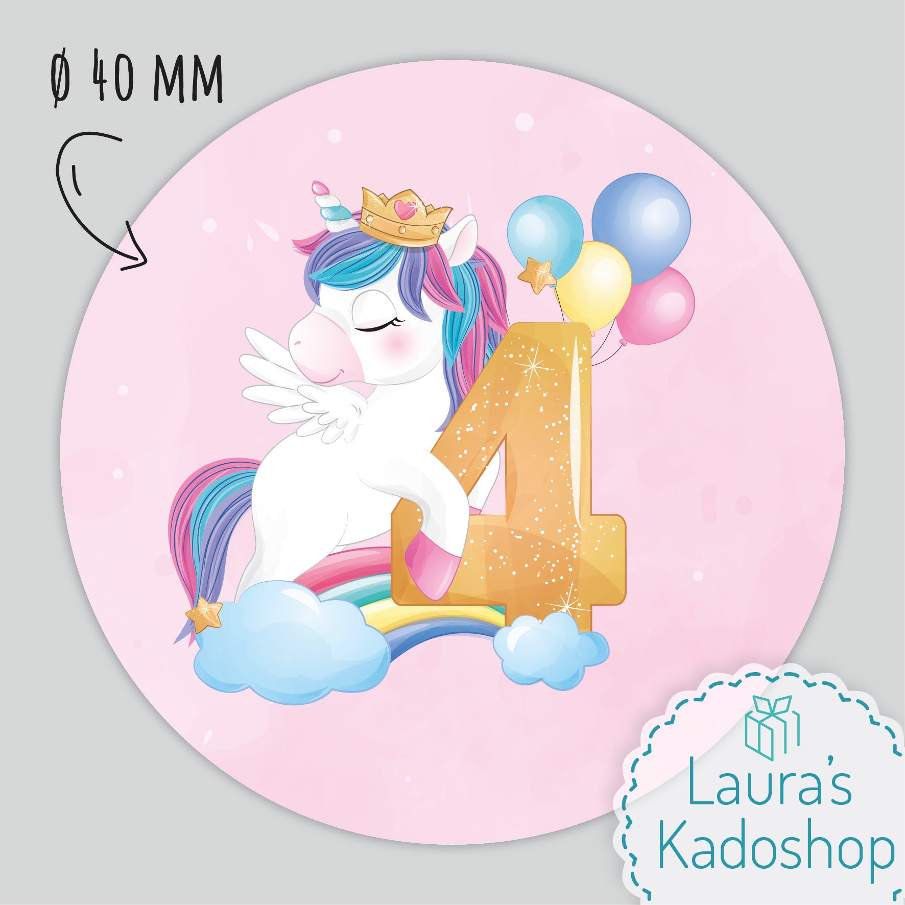 Sticker Unicorn #4 (24 per vel)