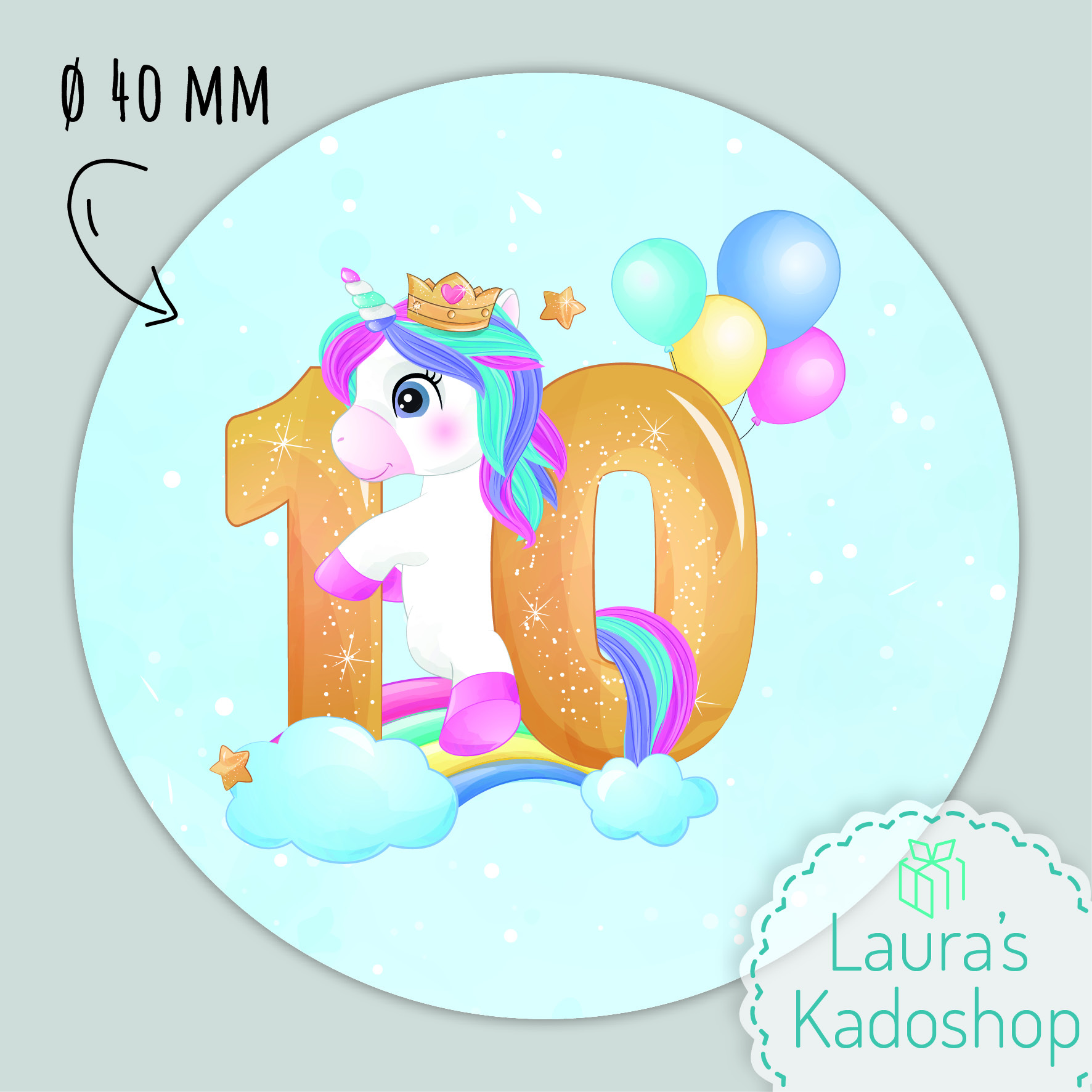 Sticker Unicorn #10 (24 per vel)
