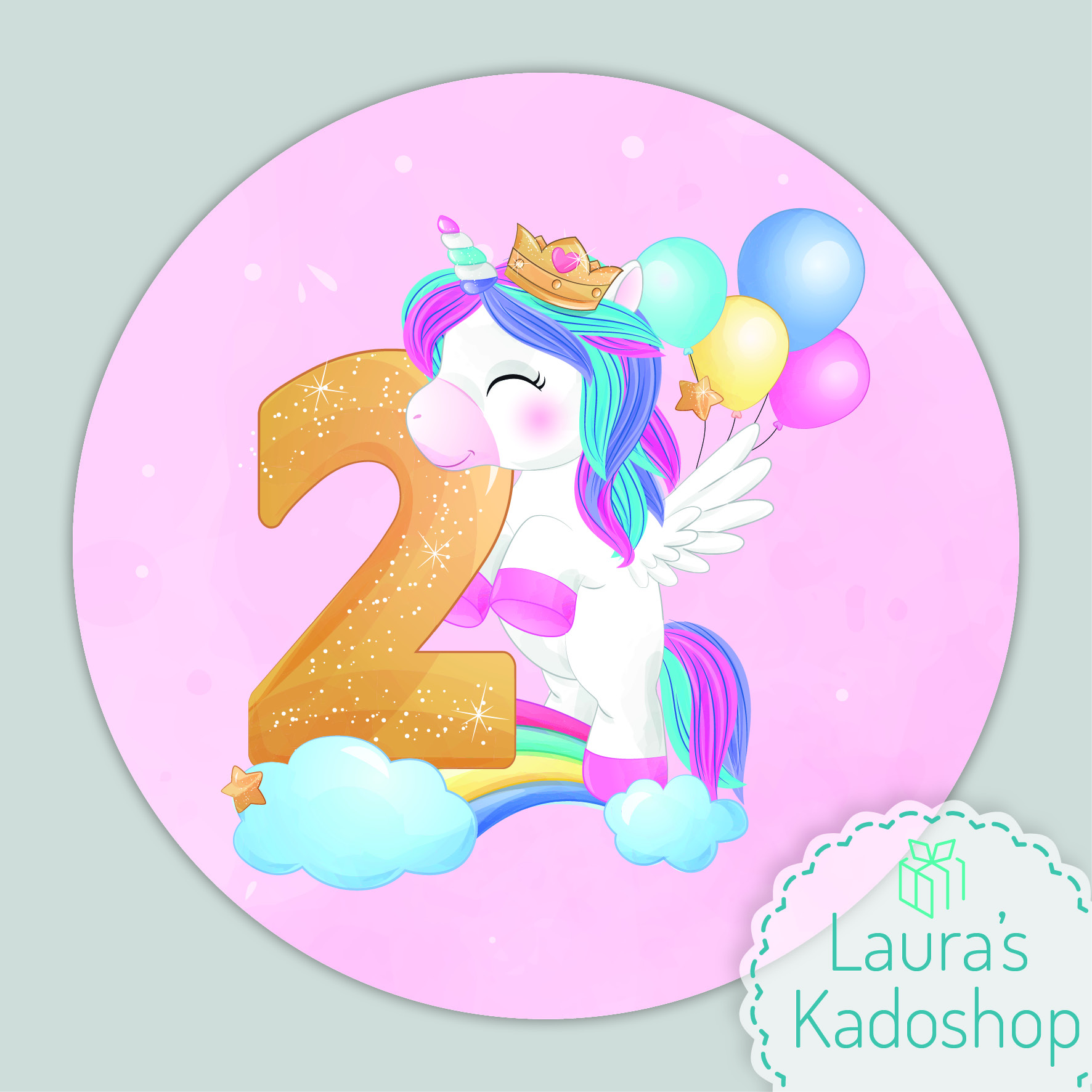 Pringles Top-stickers - Unicorn [roze] (8 per vel)