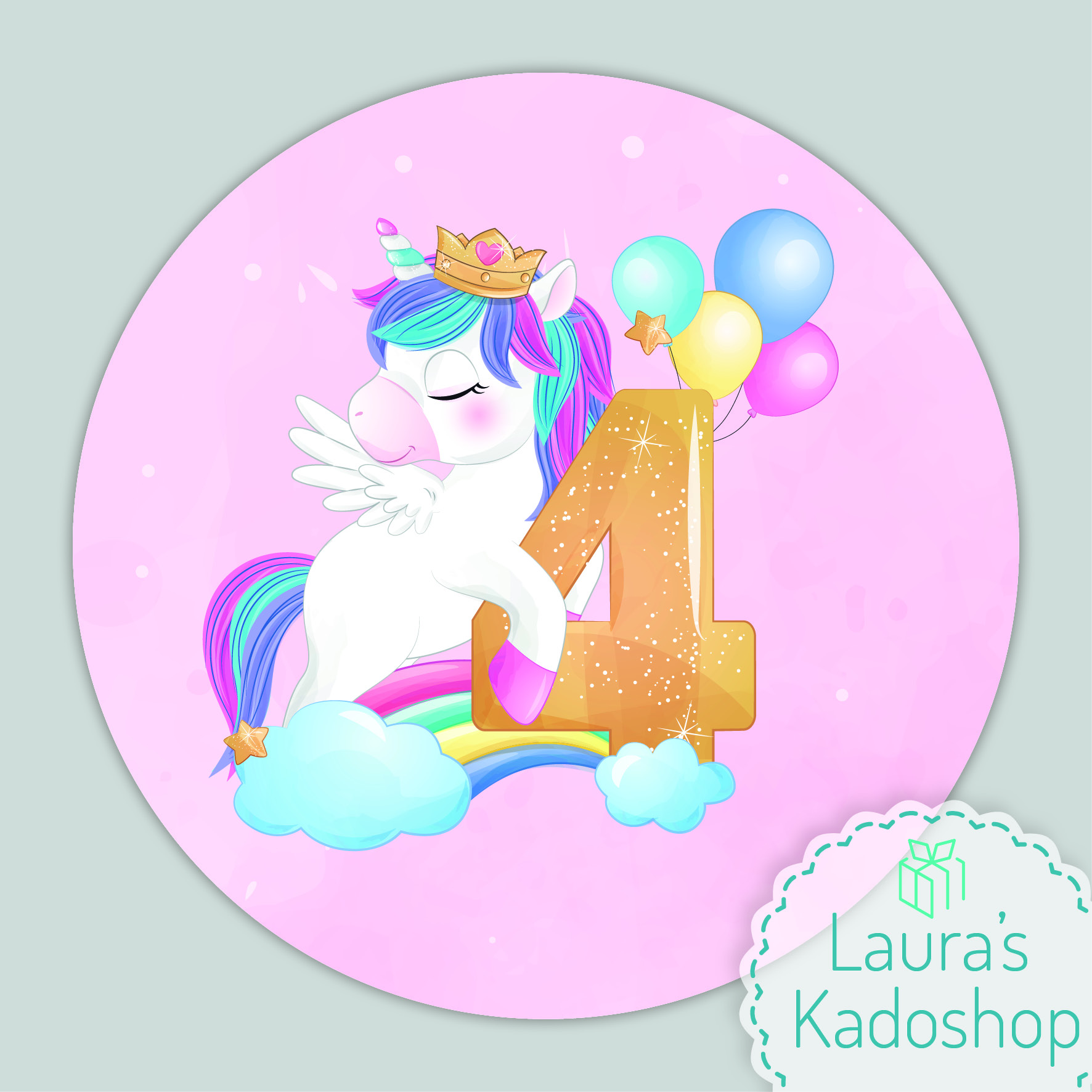 Pringles Top-stickers - Unicorn [roze] (8 per vel)