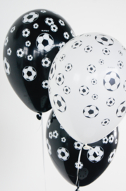 Ballonnen - Voetbal zwart/wit (8 stuks)