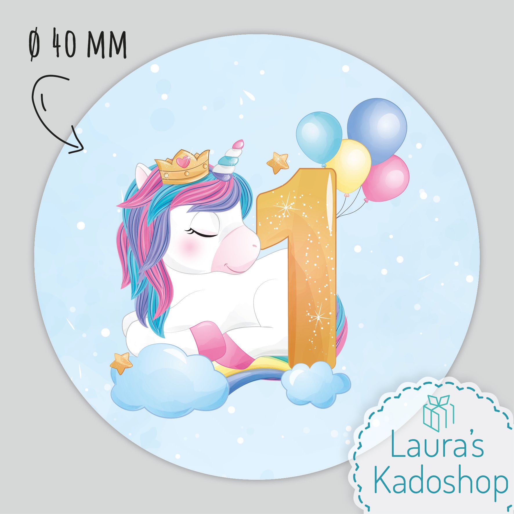 Sticker Unicorn #1 (24 per vel)