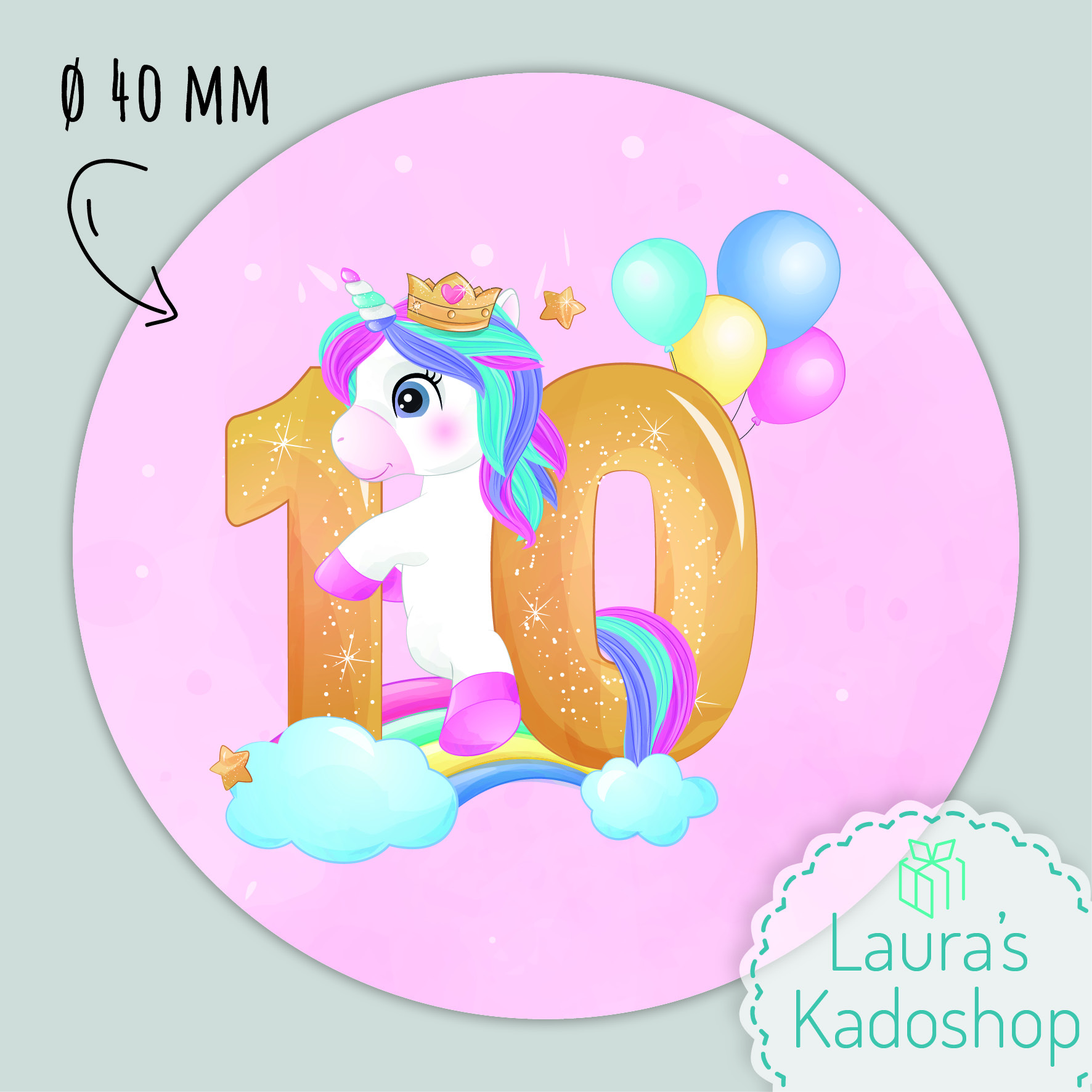Sticker Unicorn #10 (24 per vel)