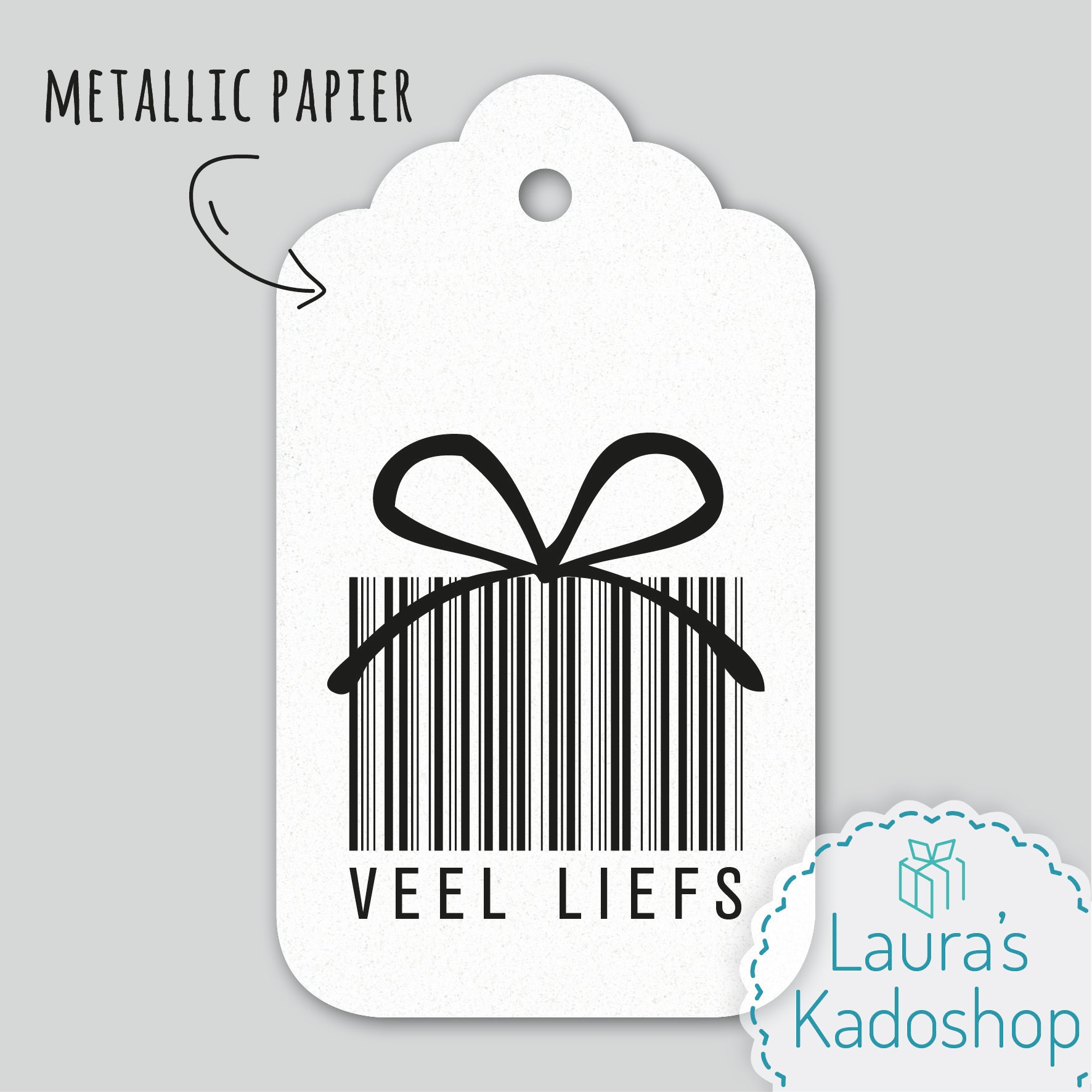 Kadolabel wit - VEEL LIEFS