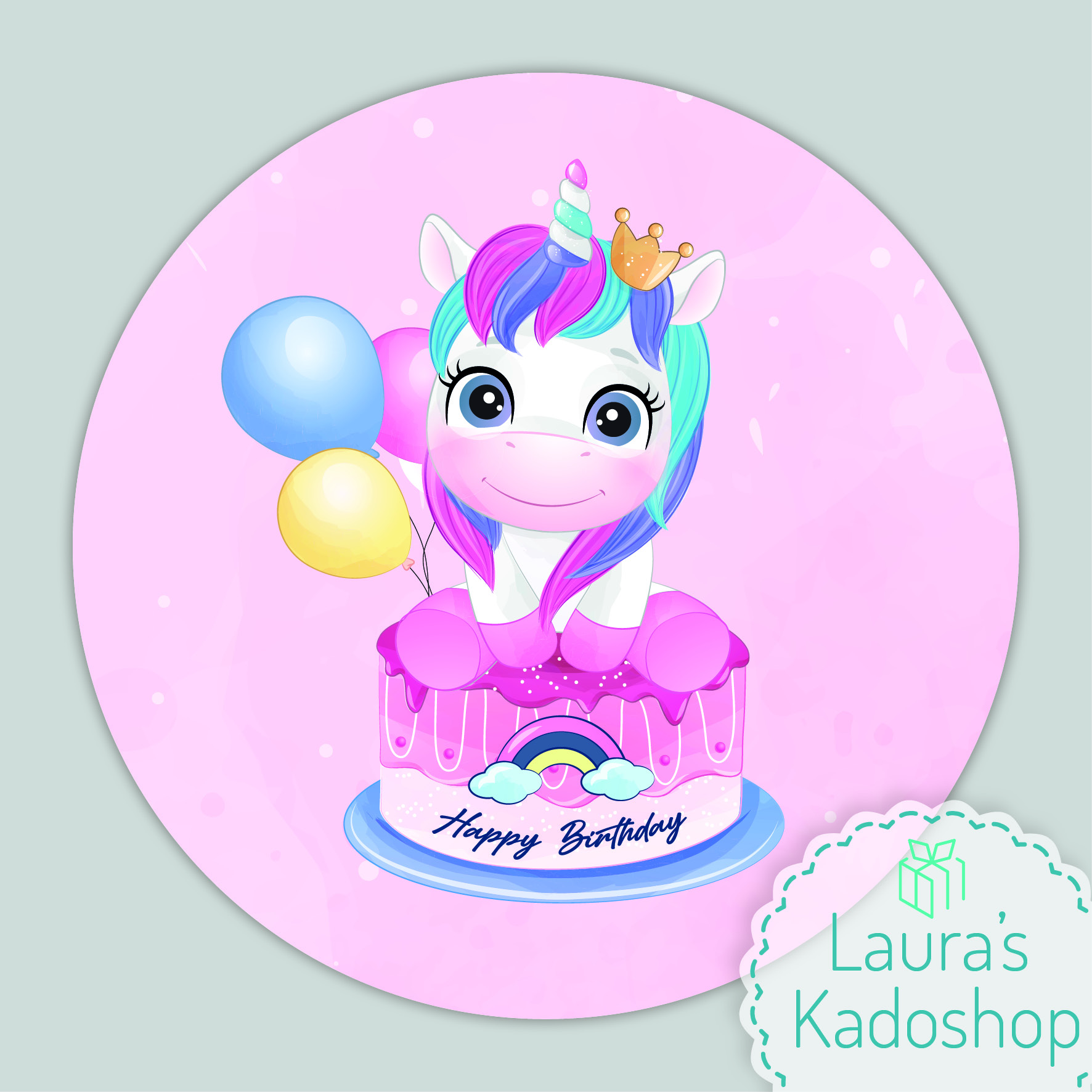 Pringles Top-stickers - Unicorn [roze] (8 per vel)