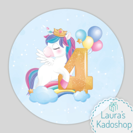 Pringles Top-stickers - Unicorn [blauw] (8 per vel)