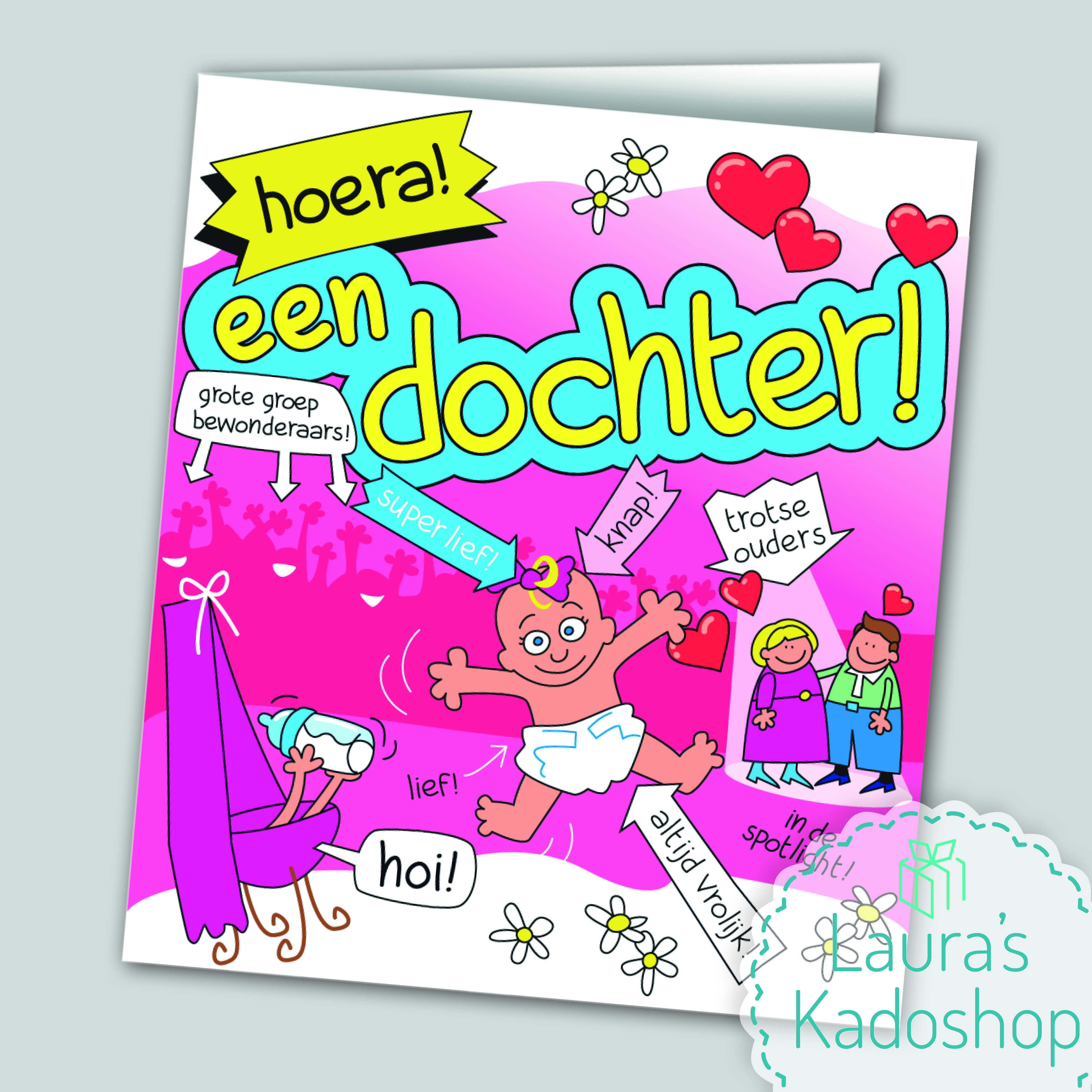 Wenskaart Cartoon - Dochter