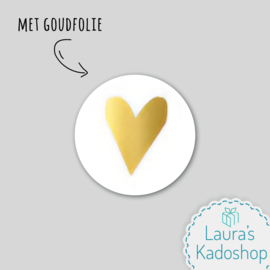 Sticker - hartje goud (2x)