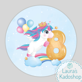 Pringles Top-stickers - Unicorn [blauw] (8 per vel)