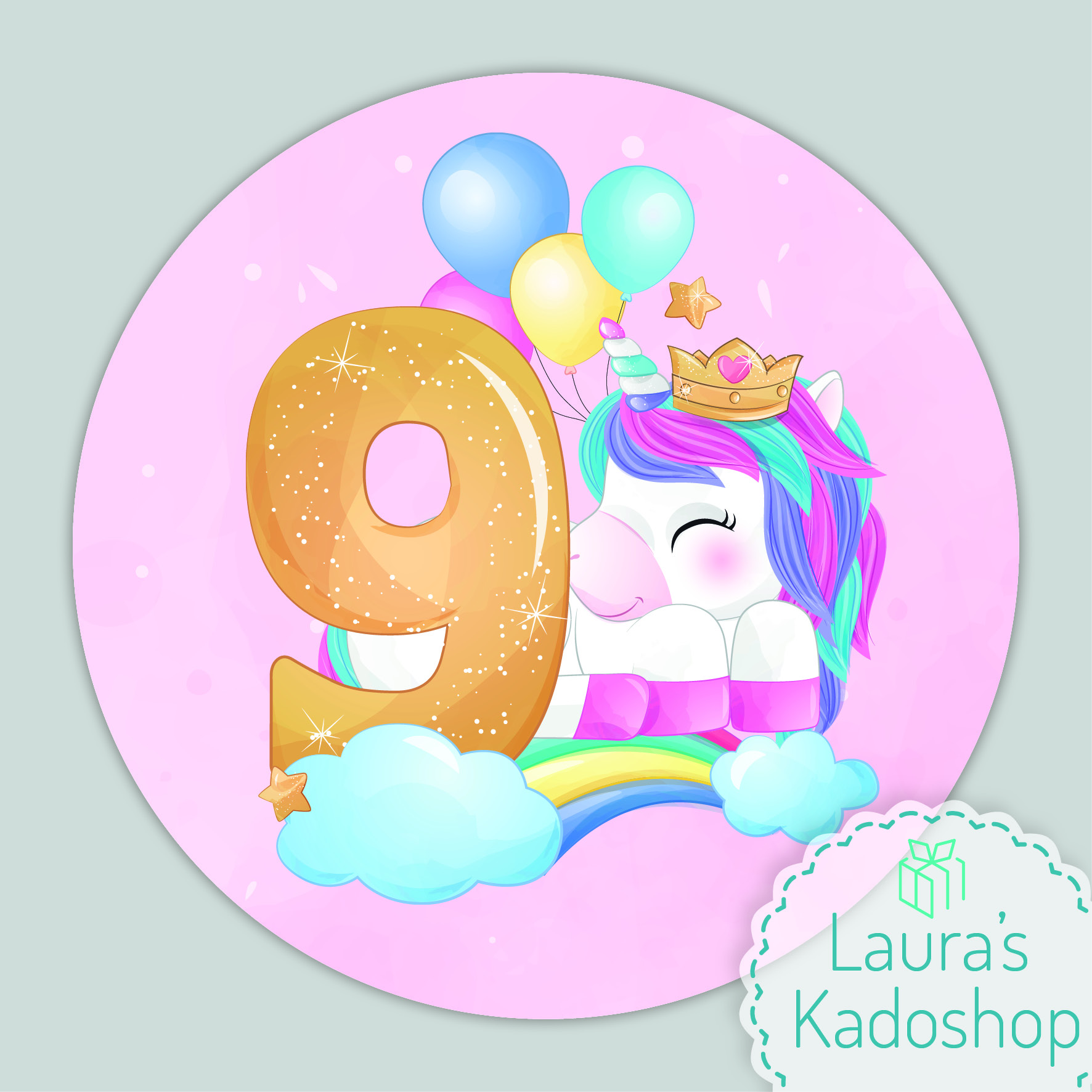Pringles Top-stickers - Unicorn [roze] (8 per vel)