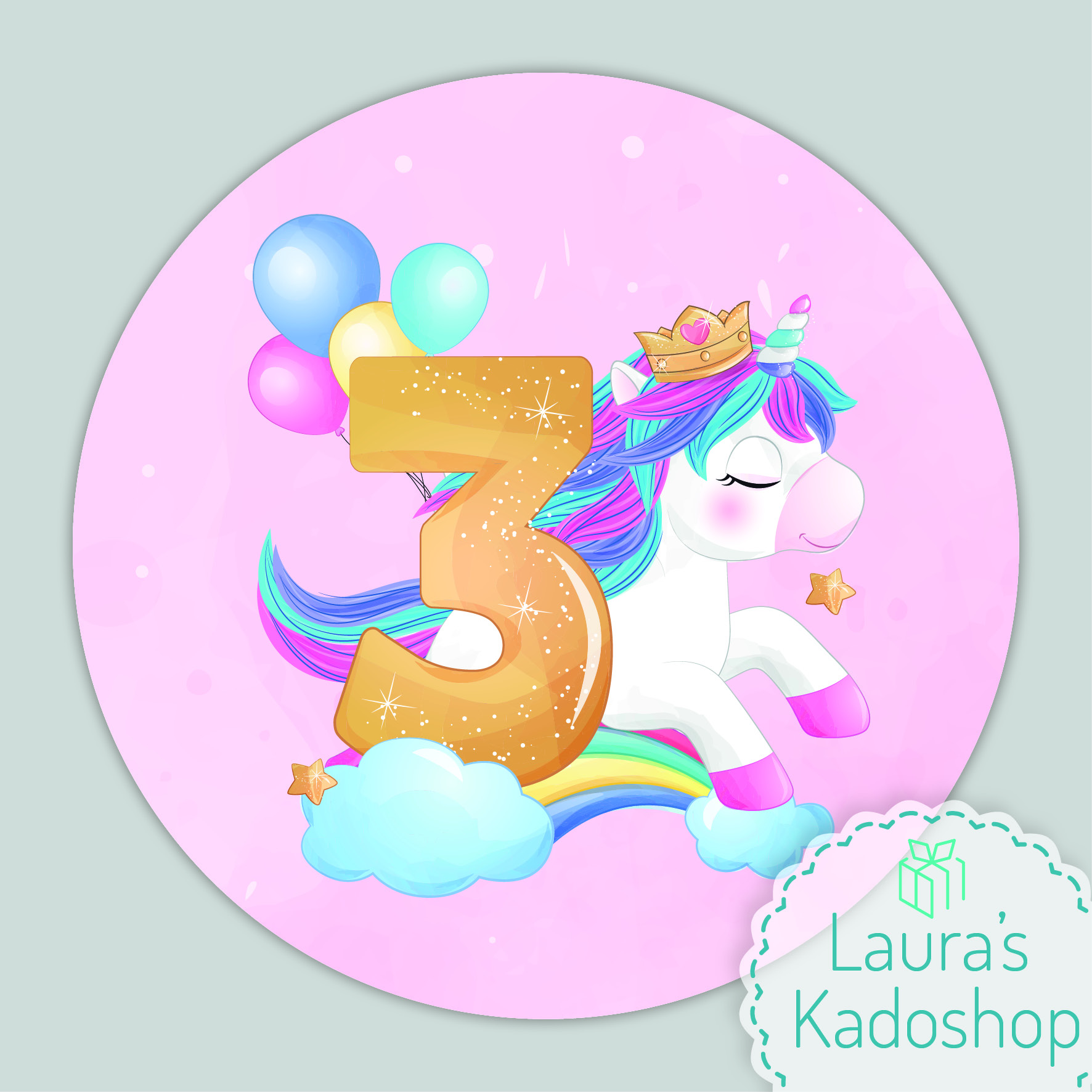 Pringles Top-stickers - Unicorn [roze] (8 per vel)