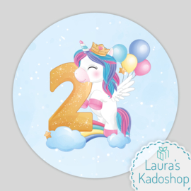 Pringles Top-stickers - Unicorn [blauw] (8 per vel)
