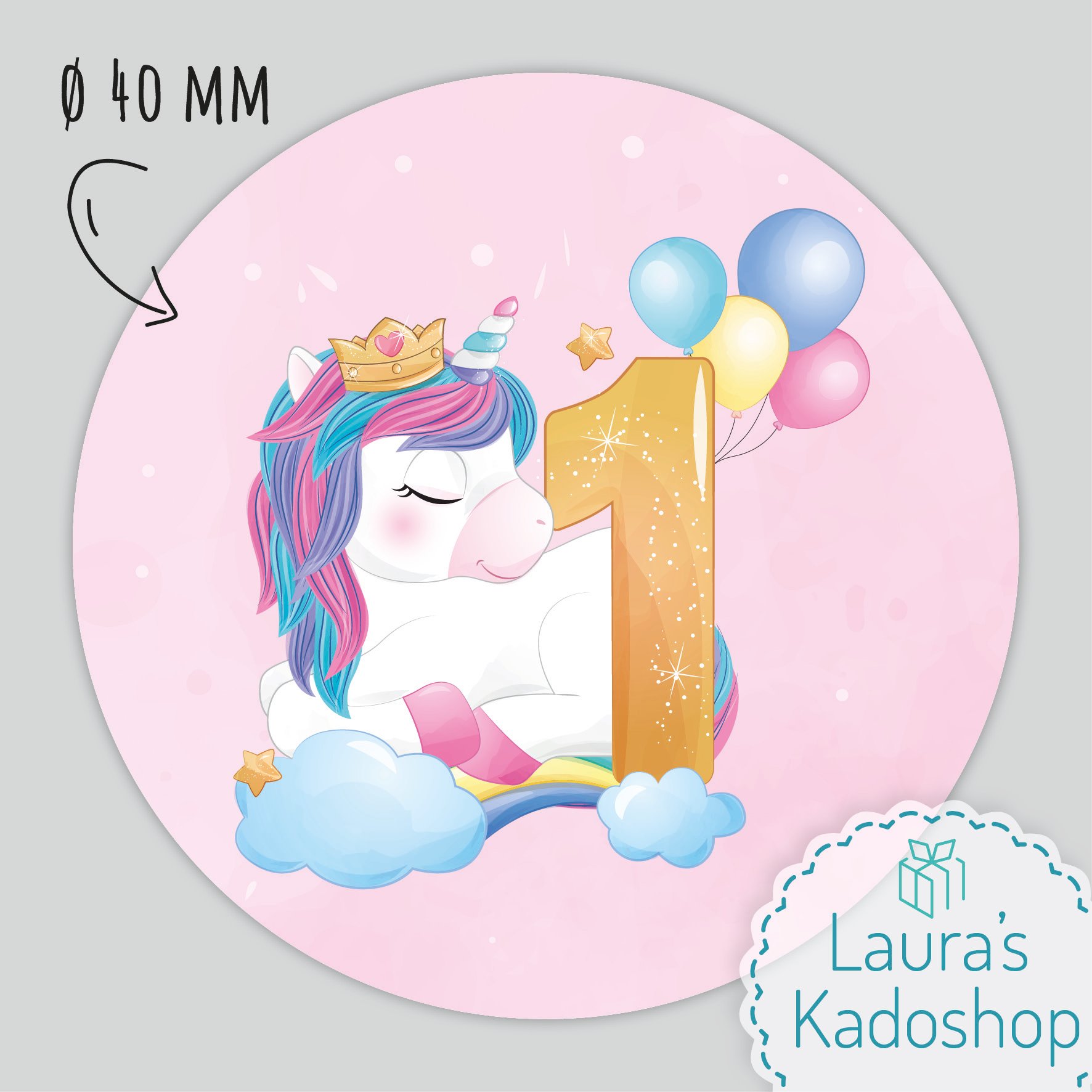 Sticker Unicorn #1 (24 per vel)