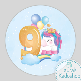 Pringles Top-stickers - Unicorn [blauw] (8 per vel)