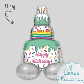 Staande folieballon Happy Birthday (72cm)