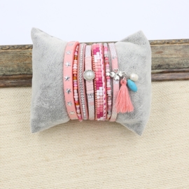 Wikkelarmband Happiness | roze