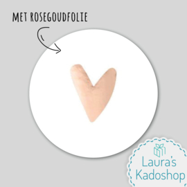 Sticker - wit met rosegoud hartje