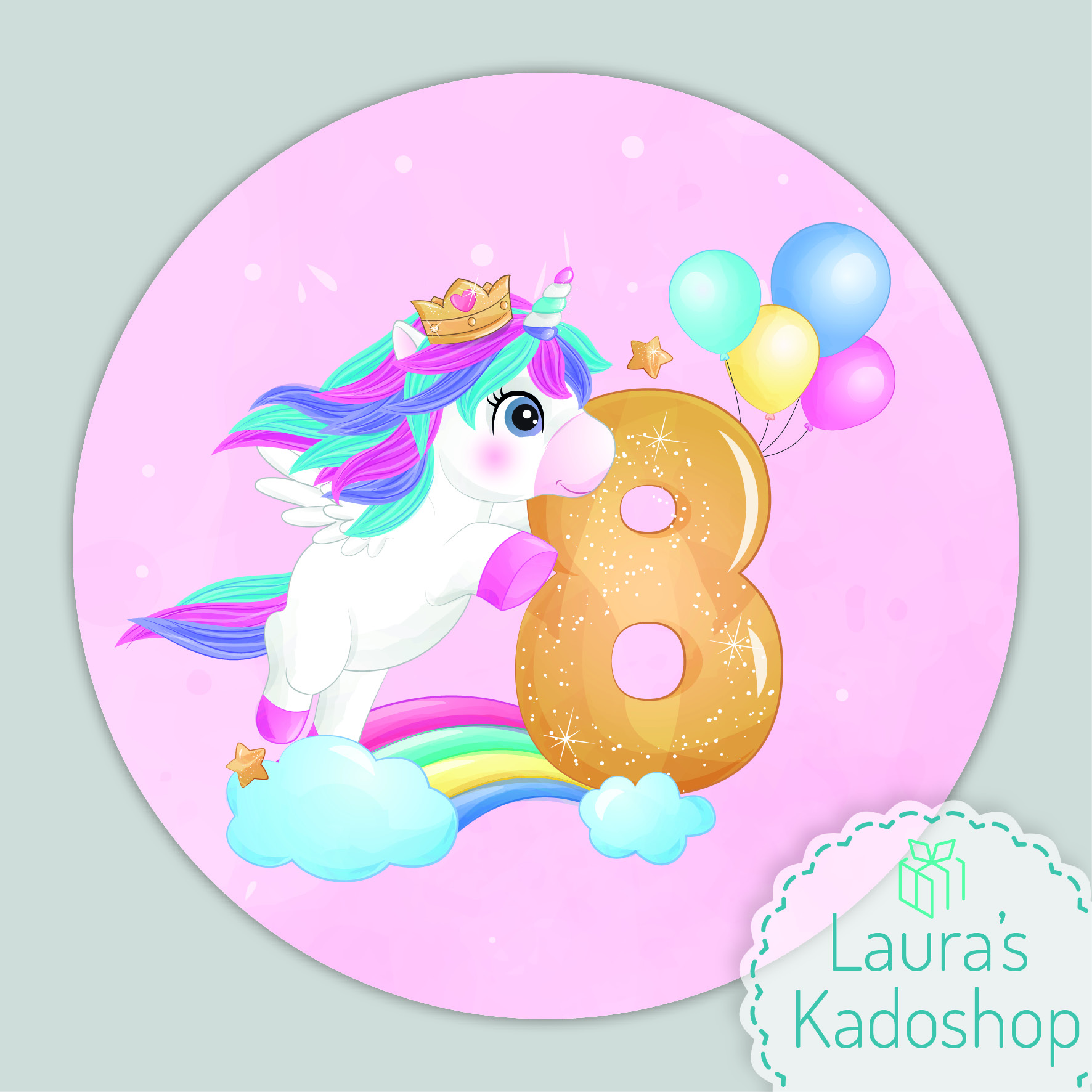 Pringles Top-stickers - Unicorn [roze] (8 per vel)