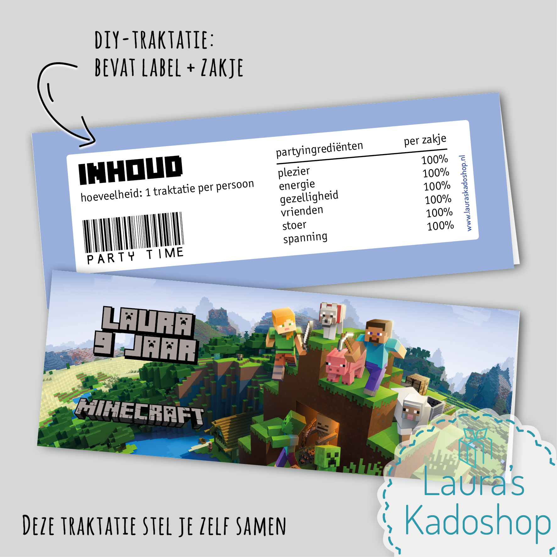 Label + zakje - Minecraft