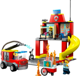 LEGO City De Brandweerkazerne en de Brandweerwagen  - 60375
