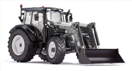 Wiking 77327 - Valtra N 123 met frontlader zwart/grijs (1:32)