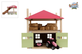 Kids Globe 610085- Hooiberg met berging roze  (1:32)