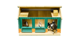 Kids Globe 610002 - Paardenstal met 2 boxen en berging (1:24)