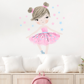 Muursticker kinderkamer Ballerina roze