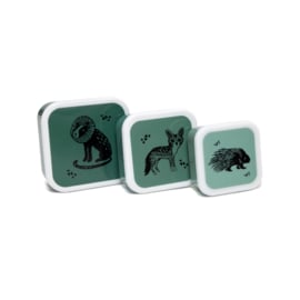 Petit Monkey - Lunchbox set black animals salie