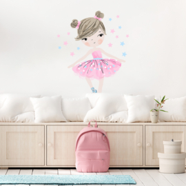 Muursticker kinderkamer Ballerina roze