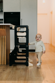 Modulair leertoren met kinderstoel - zwart