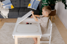 Inklapbare sensorische tafel met 2 bakken - wit