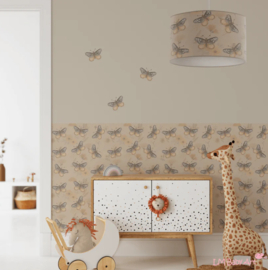 Vlinder muurstickers beige