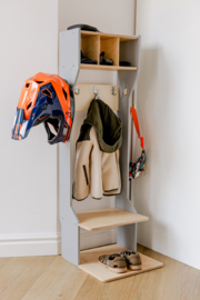 Kindervestiaire met opbergruimte - Grijs