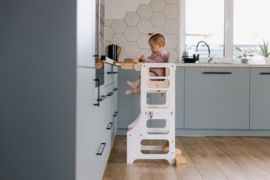 Modulaire leertoren met kinderstoel - Wit