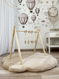 Zachte teddy speelmat in vorm van een wolkje - beige