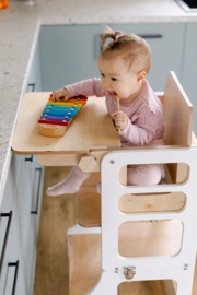 Modulaire leertoren met kinderstoel - Wit