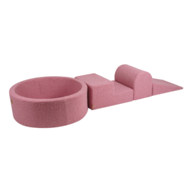 Foam speelblokken met ballenbak en 200 ballen - Teddy roze