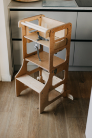Modulair leertoren met kinderstoel - naturel