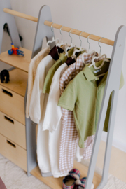 Montessori kledingkast met lades en rechthoekige grepen -  Grijs