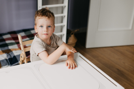 Inklapbare sensorische tafel met 2 bakken - wit