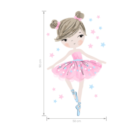 Muursticker kinderkamer Ballerina roze