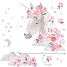 Muursticker meisjeskamer Unicorn